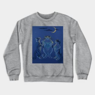 Cats Singing At the Moon Crewneck Sweatshirt